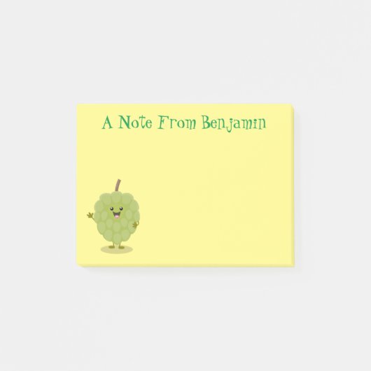 Cute custard apple cherimoya cartoon post-it® notes (Voorkant)