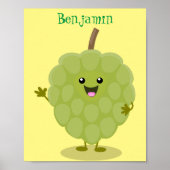 Cute custard apple cherimoya cartoon poster (Voorkant)