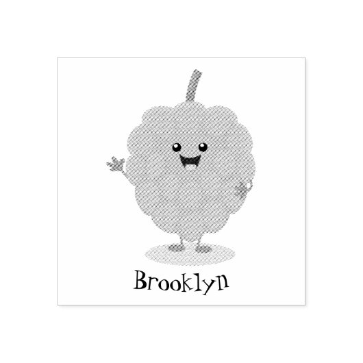 Cute custard apple cherimoya cartoon rubberstempel (Afrduk)