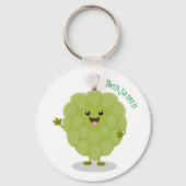 Cute custard apple cherimoya cartoon sleutelhanger (Voorkant)