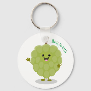 Cute custard apple cherimoya cartoon sleutelhanger