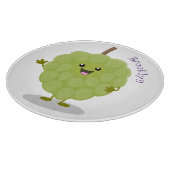 Cute custard apple cherimoya cartoon snijplank (Hoek)