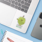 Cute custard apple cherimoya cartoon sticker (Laptop met iPhone)