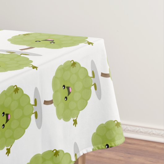 Cute custard apple cherimoya cartoon tafelkleed (Voorbeeld)