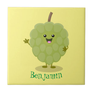 Cute custard apple cherimoya cartoon tegeltje