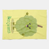 Cute custard apple cherimoya cartoon theedoek (Horizontaal)