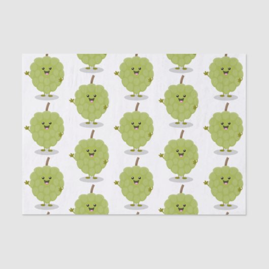 Cute custard apple cherimoya cartoon tissuepapier (Voorkant)