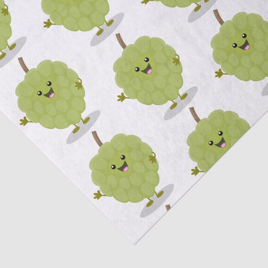 Cute custard apple cherimoya cartoon tissuepapier (Detail)