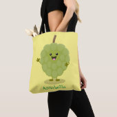 Cute custard apple cherimoya cartoon tote bag (Dichtbij)