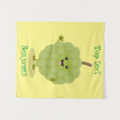 Cute custard apple cherimoya cartoon wandkleed (Voorkant (horizontaal))