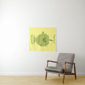 Cute custard apple cherimoya cartoon wandkleed (In Situ (horizontaal))