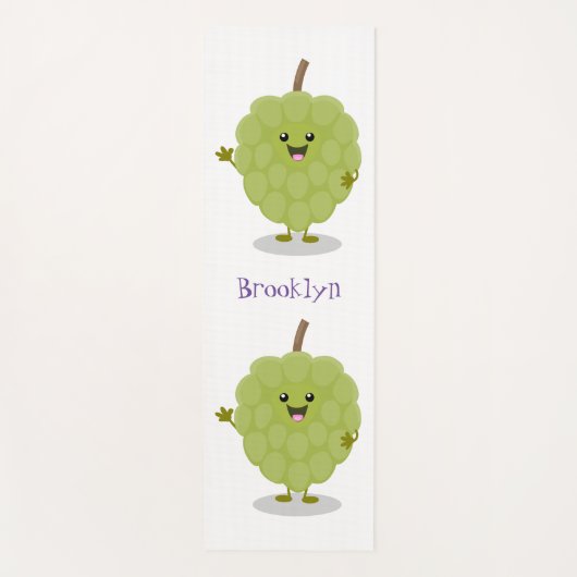 Cute custard apple cherimoya cartoon yogamat (Voorkant)