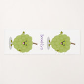Cute custard apple cherimoya cartoon yogamat (Voorkant (horizontaal))