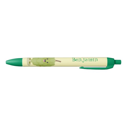 Cute custard apple cherimoya cartoon zwarte inkt pen (Bodem)