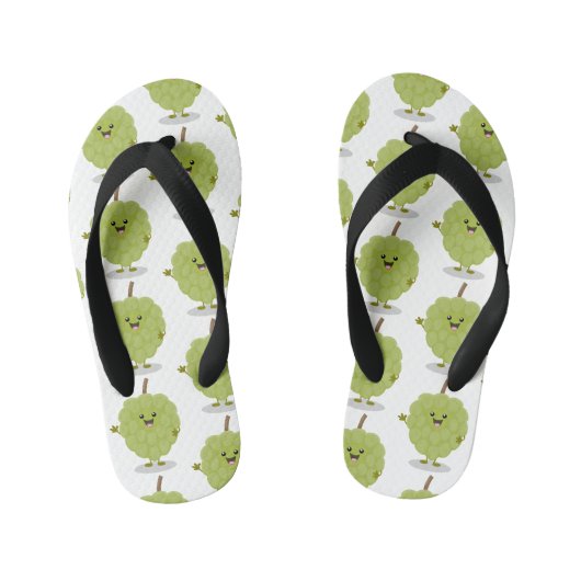 Cute custardappel cherimoya cartoon kinder teenslippers (Voetbed)