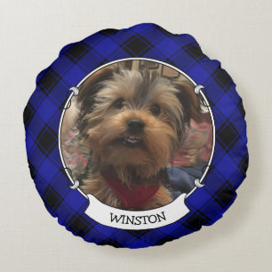 Cute Custom 2 Photo Lijst Blue and Black Plays Rond Kussen