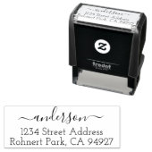 Cute Custom Address Stamp With Script Font Zelfinktende Stempel (In situ)