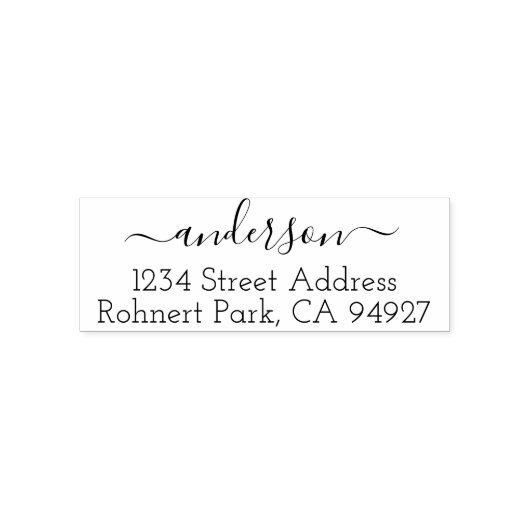 Cute Custom Address Stamp With Script Font Zelfinktende Stempel (Design)