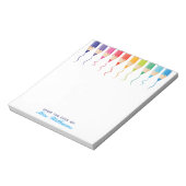 Cute Custom Art Teacher Rainbow Artistic Notitieblok (Linkerzijde)