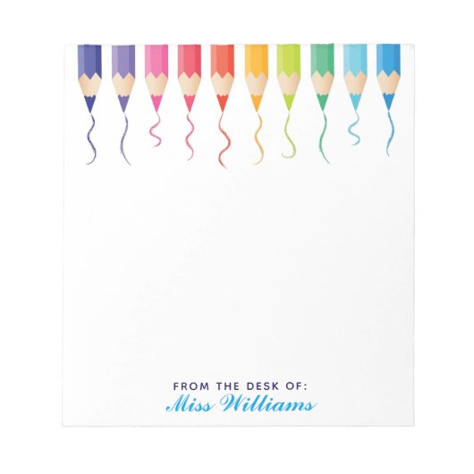 Cute Custom Art Teacher Rainbow Artistic Notitieblok (Voorkant)