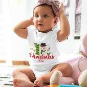 Cute Custom Baby's First Kerstman Holly Romper