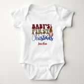 Cute Custom Baby's First Kerstmis Gnome Snowflake Romper (Voorkant)