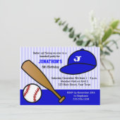Cute Custom Baseball Birthday Party Blue en White Kaart (Staand voorkant)