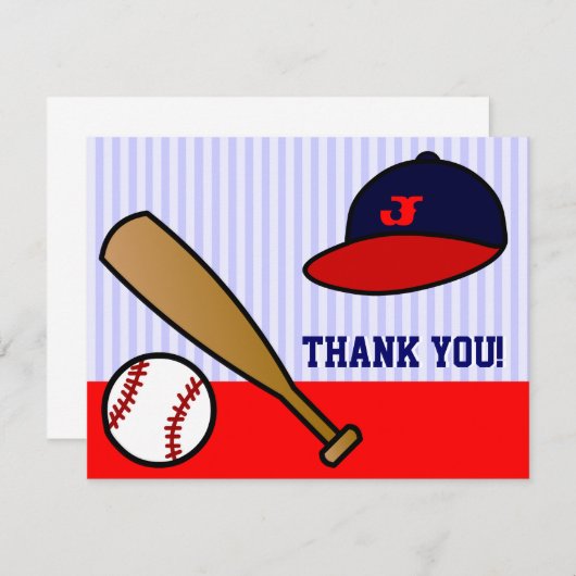 Cute Custom Baseball Flat Bedankt voor je briefkaa (Voorkant / Achterkant)