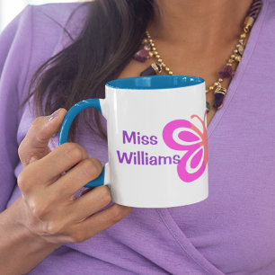 Cute Custom Best Teacher Butterfly Quote Gift Mok