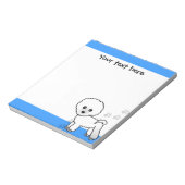 Cute Custom Bichon Frise Cartoon - Pawprint Blue Notitieblok (Linkerzijde)