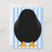 Cute Custom Birthday Party Penguin Invite - Blue Kaart (Achterkant)