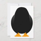 Cute Custom Birthday Party Penguin Invite - White Kaart (Achterkant)