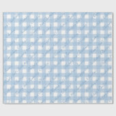 Cute Custom Blue Gingham Country Shabby Chic Cadeaupapier (Vlak)