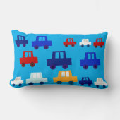 Cute Custom Blue Little Cars Boy's Throw Kussen (Voorkant)