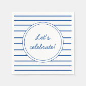 Cute Custom Blue Stripes Party Paper Napkins Servet (Voorkant)