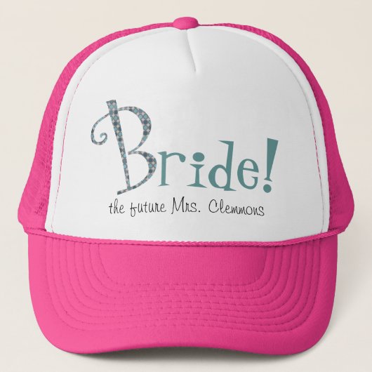 Cute Custom Bride Trucker Hat Pet (Voorkant)