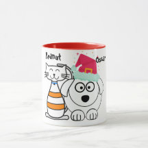 Cute Custom Cat & Dog Kerstmis Mok