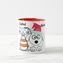 Cute Custom Cat & Dog Kerstmis Mok