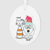 Cute Custom Cat & Dog Kerstmis Ornament (voorkant)