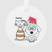 Cute Custom Cat & Dog Kerstmis Ornament (voorkant)