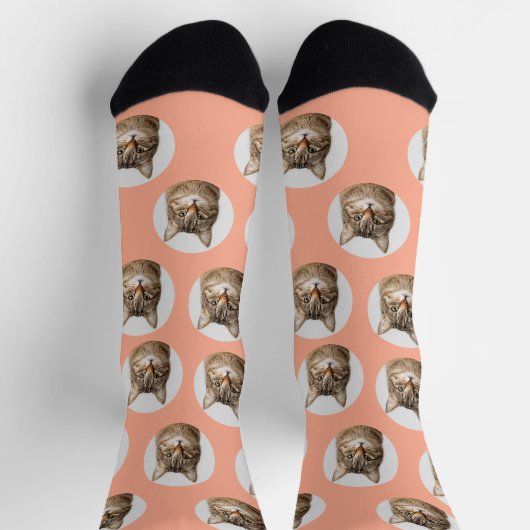 Cute Custom Cat Photo Socks Sokken (Top)