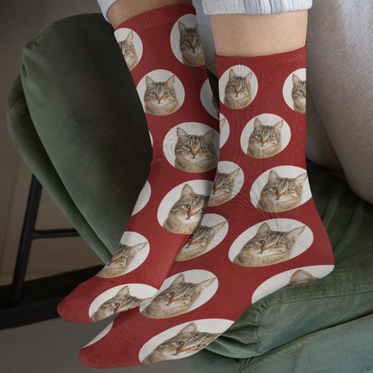 Cute Custom Cat Photo Socks Sokken