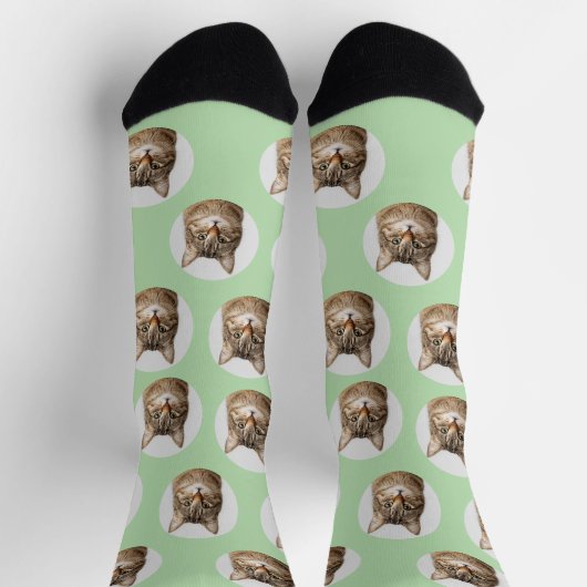 Cute Custom Cat Photo Socks Sokken (Top)