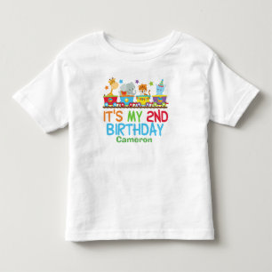 Cute Custom Circus Animal Train 2e verjaardag Kinder Shirts