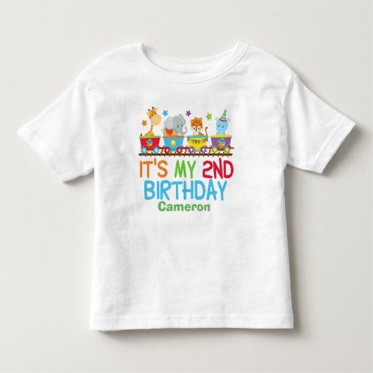 Cute Custom Circus Animal Train 2e verjaardag Kinder Shirts (Voorkant)