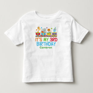 Cute Custom Circus Animal Train 3rd Birthday Kinder Shirts