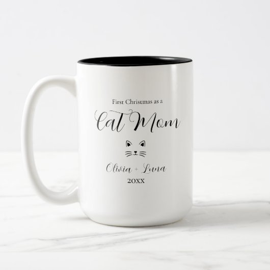 Cute Custom Coffee Cup for Kitten Lovers Tweekleurige Koffiemok (Links)
