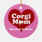 Cute Custom Corgi Mam Heart Keramisch Ornament (Voorkant)