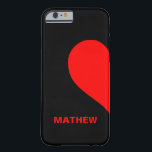 Cute Custom Couple Names Matching Left Heart Barely There iPhone 6 Hoesje<br><div class="desc">Cute Custom Couple Names Matching Left Heart iPHONE Case</div>