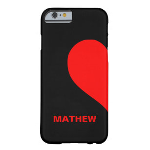 Cute Custom Couple Names Matching Left Heart Barely There iPhone 6 Hoesje